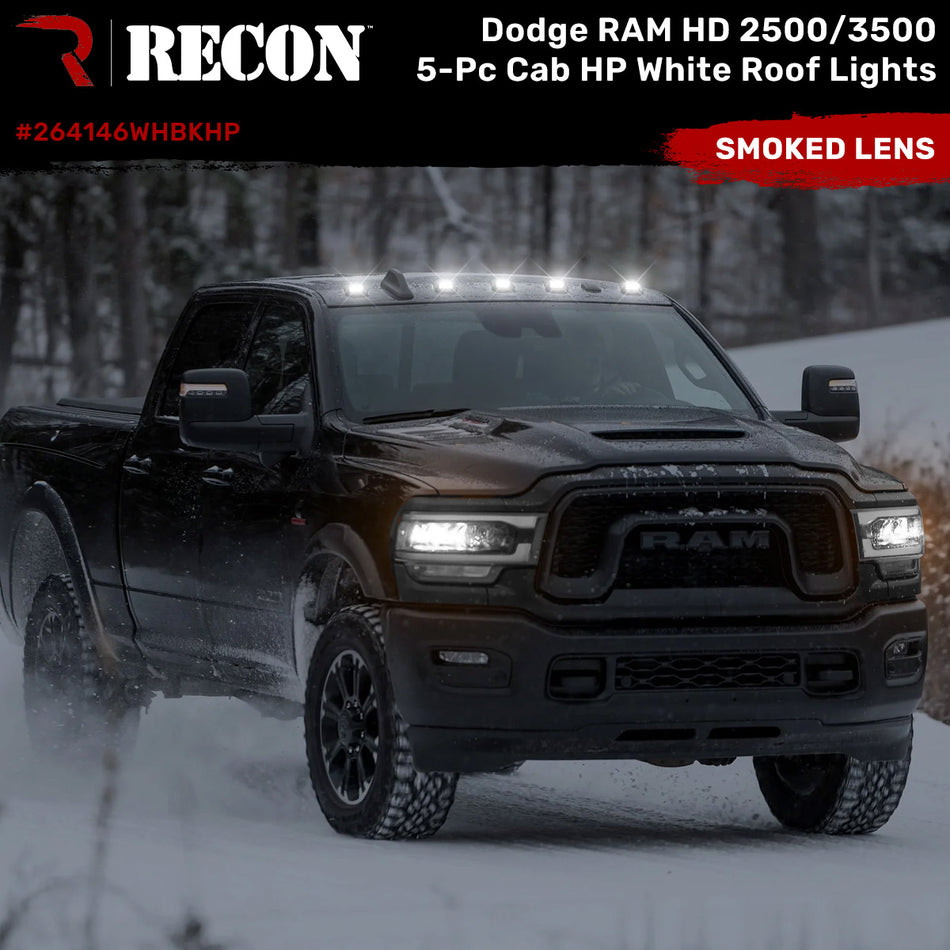 Dodge RAM Heavy-Duty 2500/3500 03-18 5 Piece Cab Roof Light Set OLED Smoked Lens in White