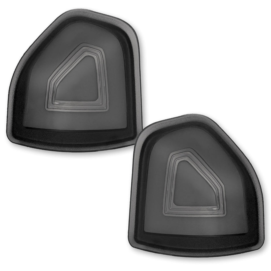 Dodge 10-21 RAM 2500/3500 Corner Side Tow Mirror Turn Signal Light (2-Piece Set) with Amber LED Turn Signals - Smoked Lens