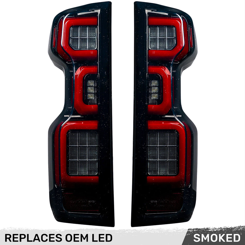 Chevy Silverado 1500 19-23 (Replaces OEM LED Tail Lights ONLY) OLED Smoked