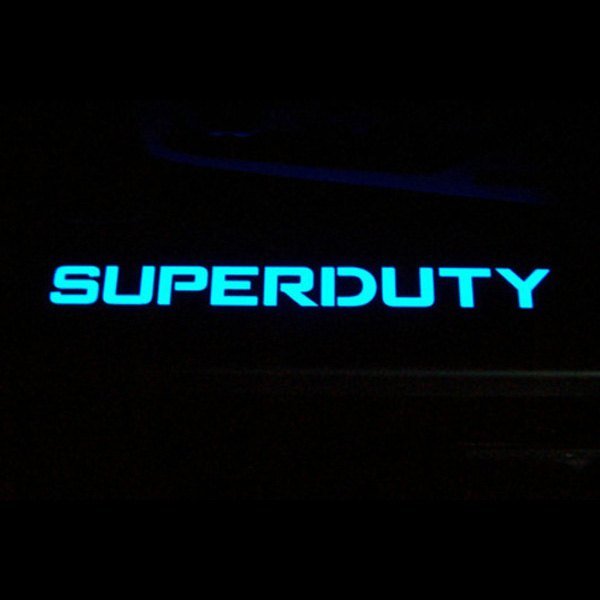 Ford Super Duty 99-16 Illuminated Door Sill Black Finish Blue Illumination 4