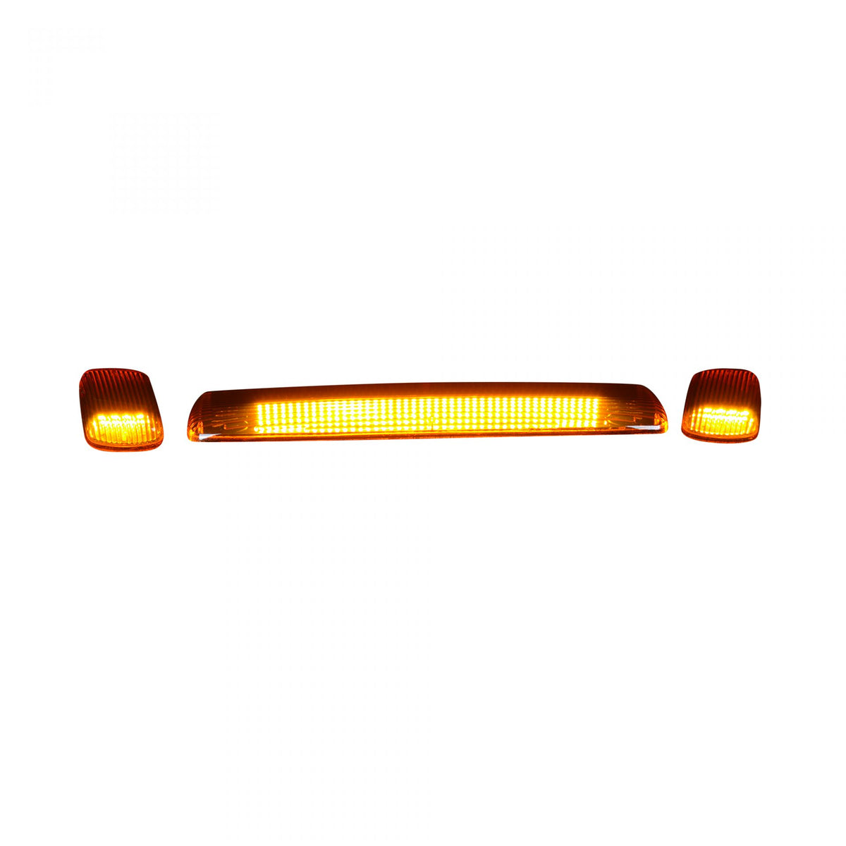 GMC &amp; Chevy 15-19 Heavy Duty 3 Piece Cab Roof Lights LED Amber Lens in Amber