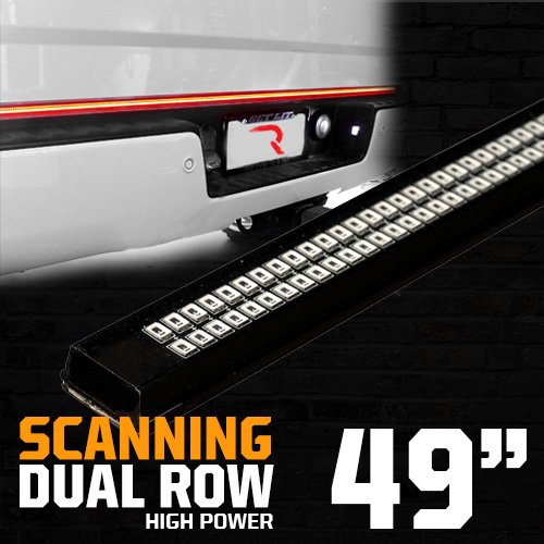 49" "Dual Row" Tailgate Bar High Power LED Amber Signals, Brake & Reverse Lights