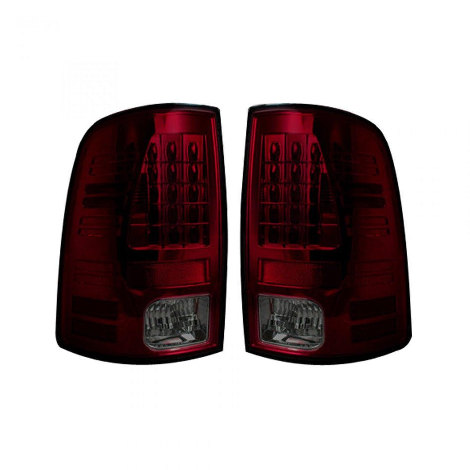 Dodge RAM 1500 Classic Body 09-23 (Replaces OEM Halogen ONLY) Tail Lights LED in Dark Red Smoked