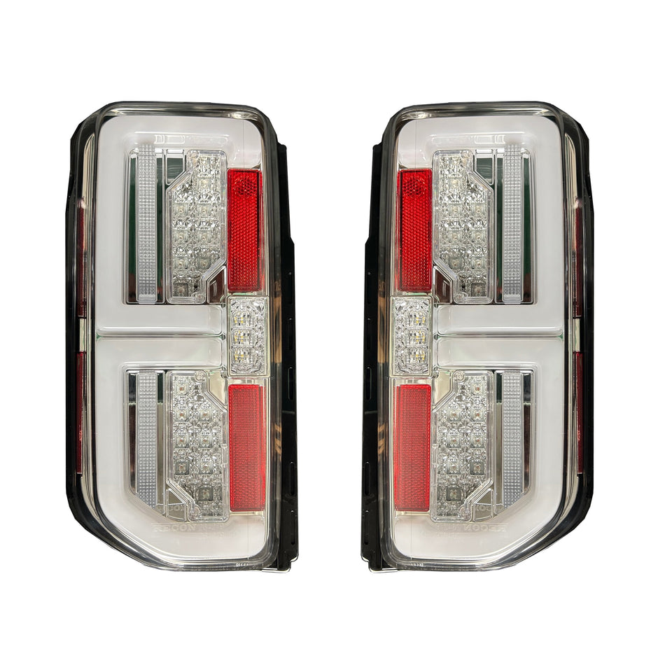 Ford 21-24 BRONCO (Replaces OEM Factory Installed LED Tail Lights) High-Powered OLED Bar Style Running & LED Brake Lights, Includes OLED Startup Sequence - Clear Lens