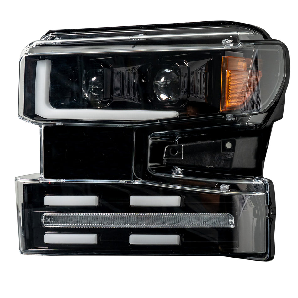 Chevy Silverado 19-21 1500 (4th Gen) Projector Headlights OLED Halos, DRL Smoked/Black