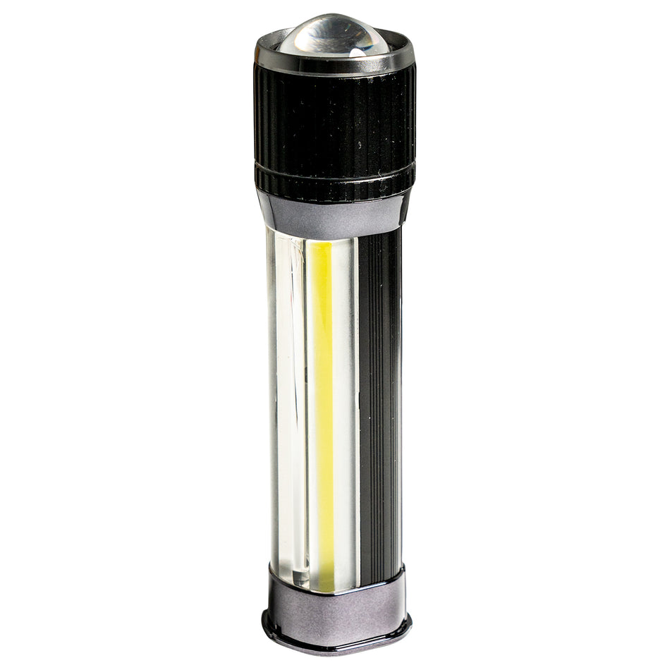 RECON 1,700 Lumen Ultra High Power CREE XHP35.2 LED Flashlight w/ LED Side Lantern & USB Charging Port - Black
