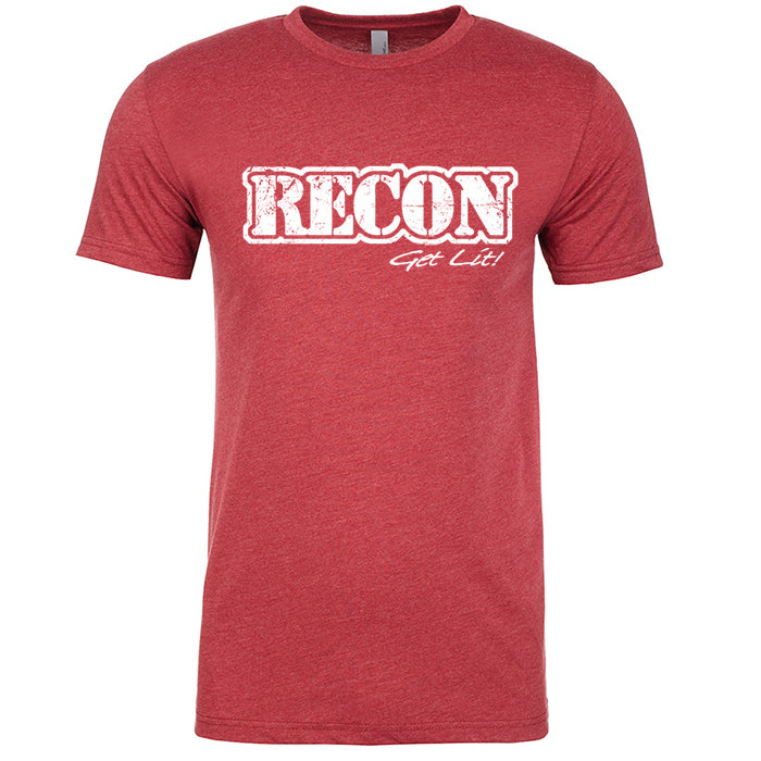 RECON Red Shirt with White Stroke Rock Print Shirt