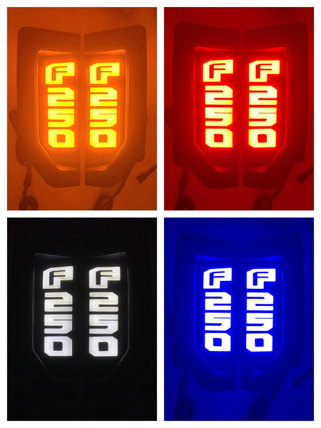 17-19 Superduty F450 Illuminated Emblems in Chrome
