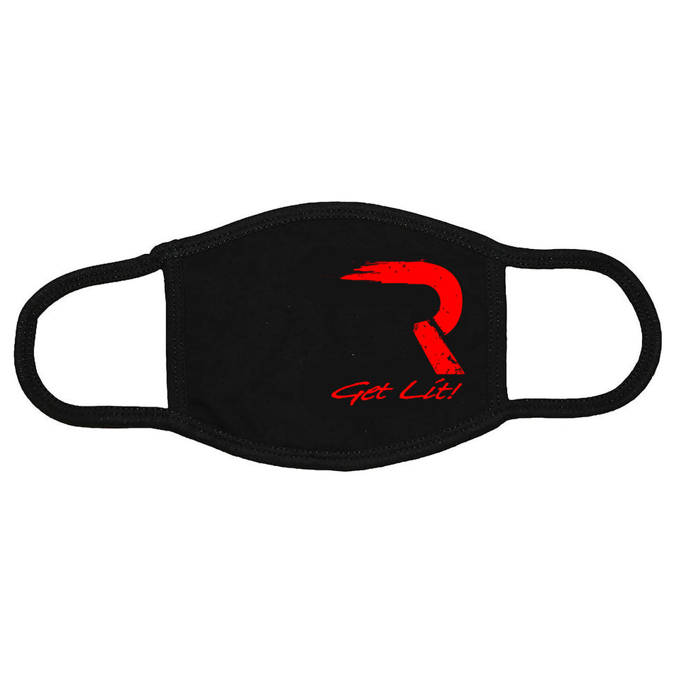 RECON Get Lit! Black Mask w/ Red Logo