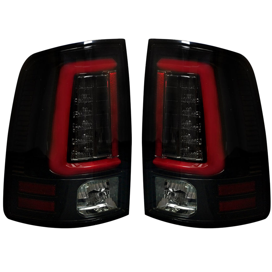 Dodge RAM 1500 Classic Body 09-24 OLED TAIL LIGHTS w/ Scanning OLED Turn Signals (Replaces Factory OEM Halogen Tail Lights) - Smoked Lens