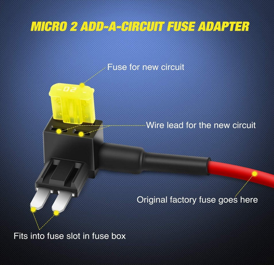 Fuse Box Quick Tap Add-a-Circuit with 5amp & 20amp Fuses - MICRO 2 SIZ ...