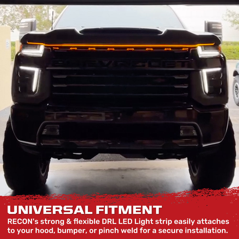 High Power DRL Hood LED Light with Start-up Sequence in White or Amber ...