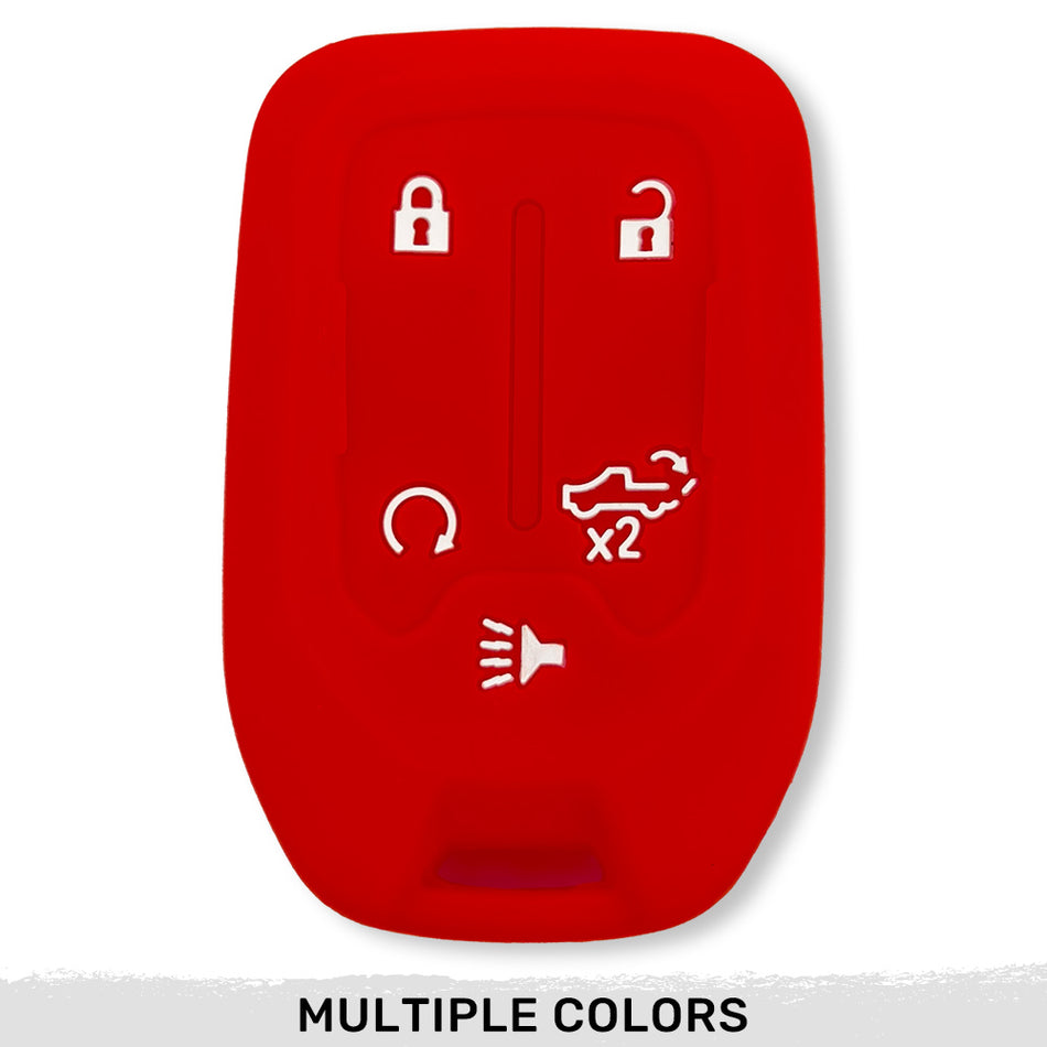 GMC & Chevy 19-21 Sierra/Silverado 1-Piece 100% Silicone Rubber Key Fob Cover - Multiple Colors