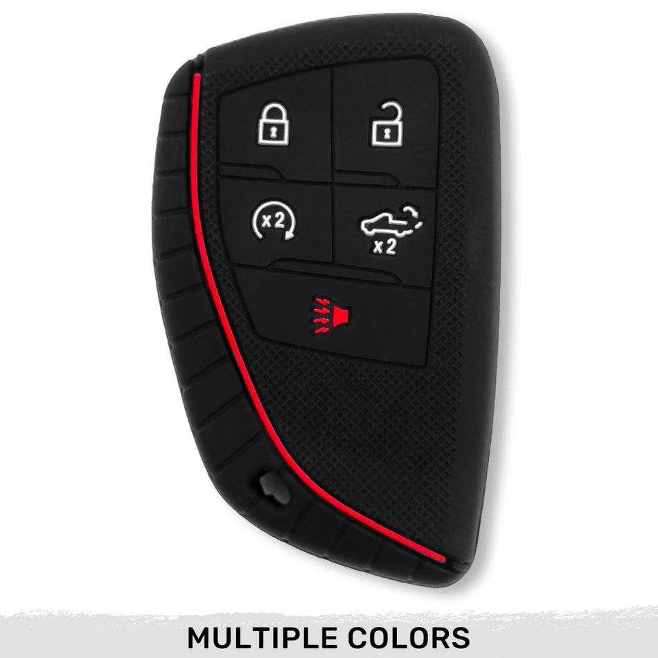 GMC & Chevy 22-25 Sierra/Silverado 1-Piece 100% Silicone Rubber Key Fob Cover - Multiple Colors