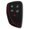 GMC & Chevy 22-26 Sierra & Silverado 1-Piece 100% Silicone Rubber Key Fob Cover - Multiple Colors - BLACK