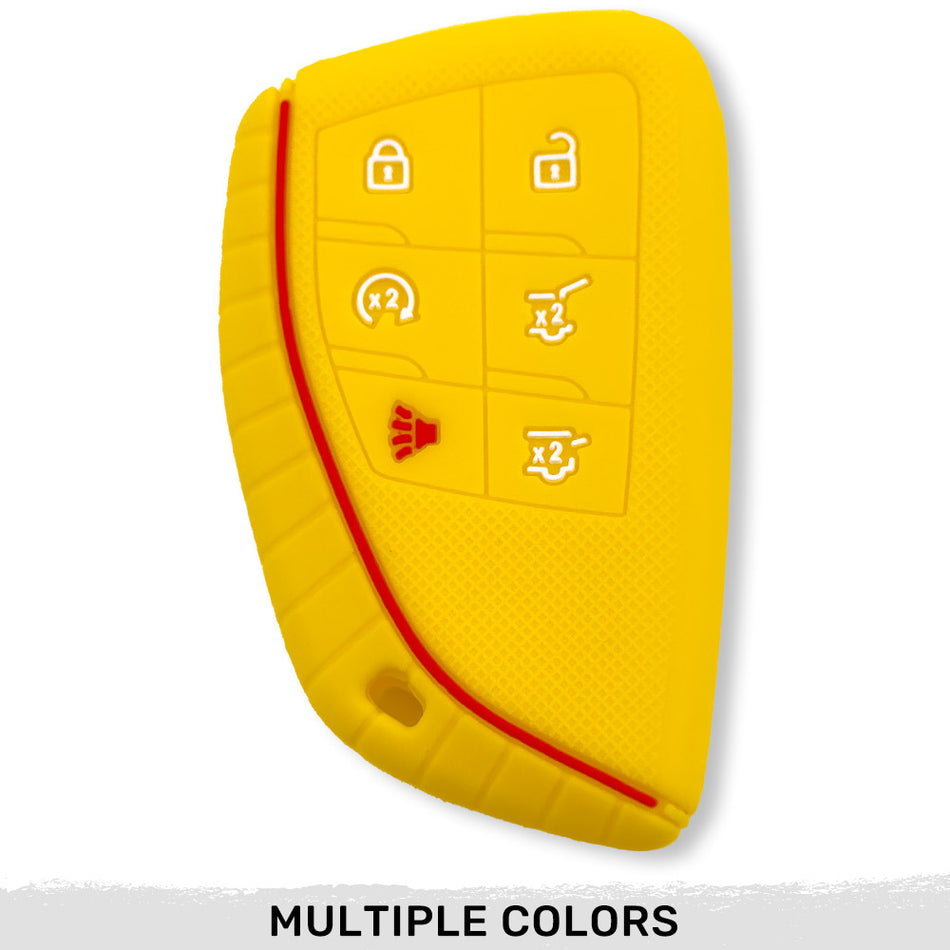 GMC 21-25 Yukon, XL, Denali (5th Gen) & Chevy 21-25 Tahoe/Suburban (5th Gen) 100% Silicone Rubber Key Fob Cover Premium Quality - Multiple Colors