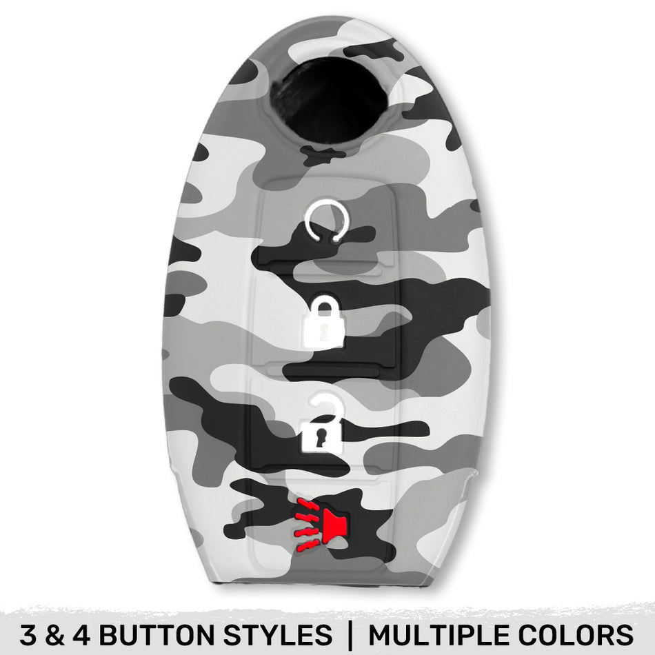 Nissan 16-26 Titan & Frontier 1-Piece 100% Silicone Rubber 3-Button & 4-Button Key Fob Cover - Multiple Colors