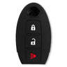 Nissan 16-26 Titan & Frontier 1-Piece 100% Silicone Rubber 3-Button & 4-Button Key Fob Cover - Multiple Colors - 3-BUTTON OVAL / BLACK