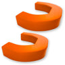 Dodge 19-26 RAM 1500 Tow Hook Covers 2-Piece Set of Silicone Covers Standard & LED Options - Multiple Colors - ORANGE / STANDARD (NO LED)