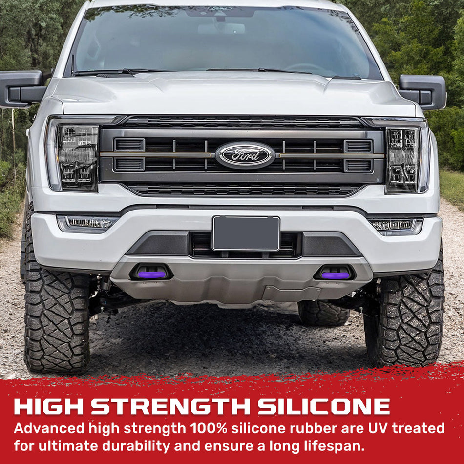 Ford 15-23 F150 & Raptor Tow Hook Covers 2-Piece Set of Silicone Covers Standard & LED Options - Multiple Colors