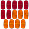 RECON 14-Pc Trailer Clearance Side Marker Running Lights Turn Signals 4" Lights with Ultra Bright 7 Red & 7 Amber LED Lights - Multiple Lens - RED & AMBER