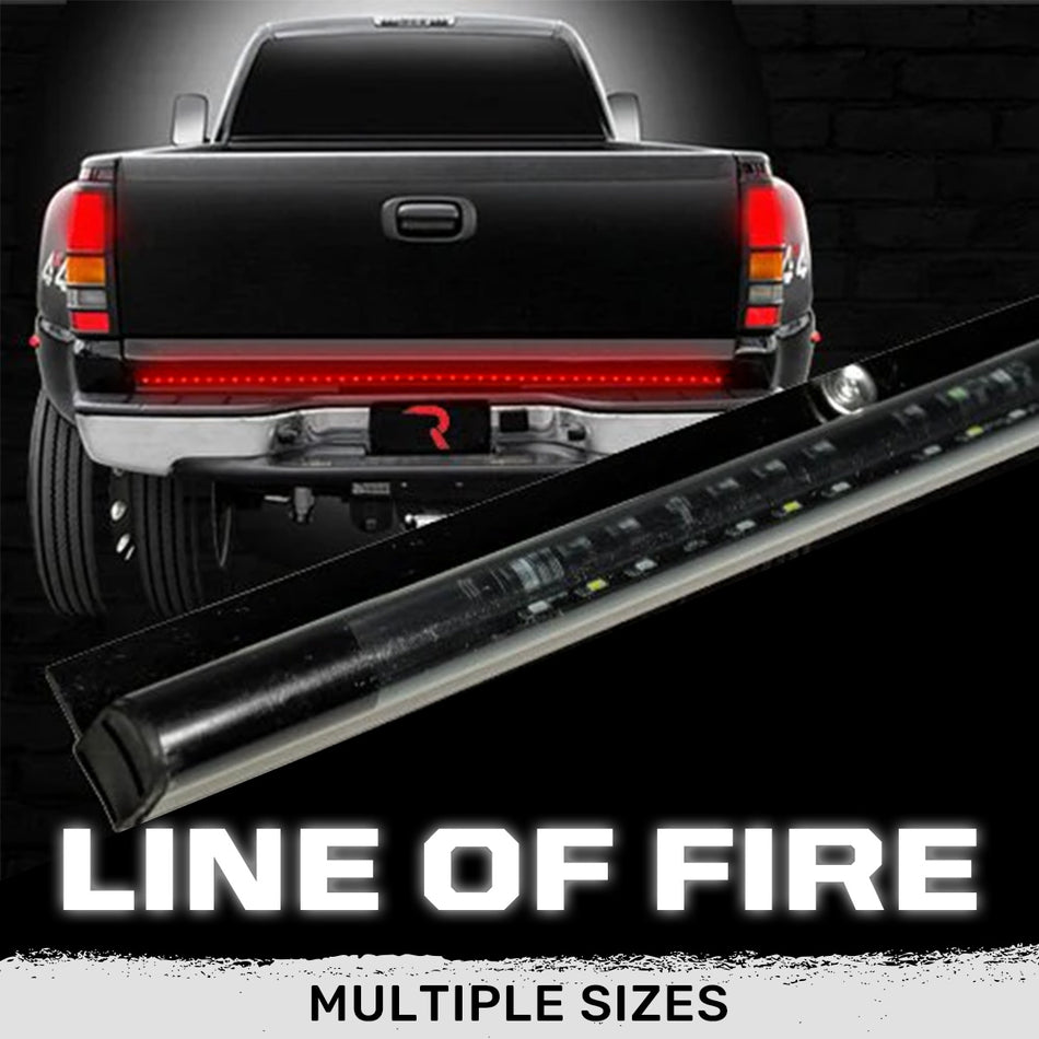 Original "Line of Fire" Hyperlite LED Tailgate Light Bar in Red - Multiple Sizes