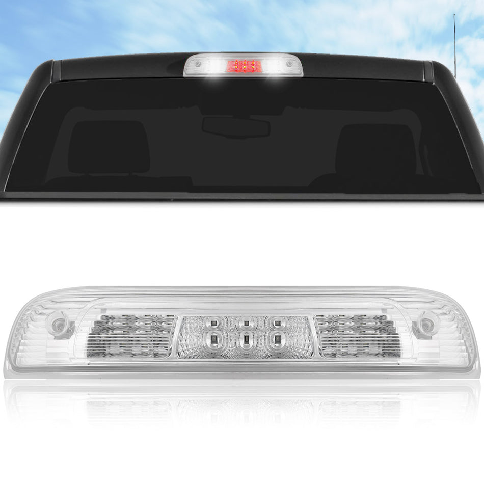 GMC Sierra & Chevy Silverado (3rd GEN) 1500 14-18 Red LED 3rd Brake Light Kit with White LED Cargo Lights - Clear Lens