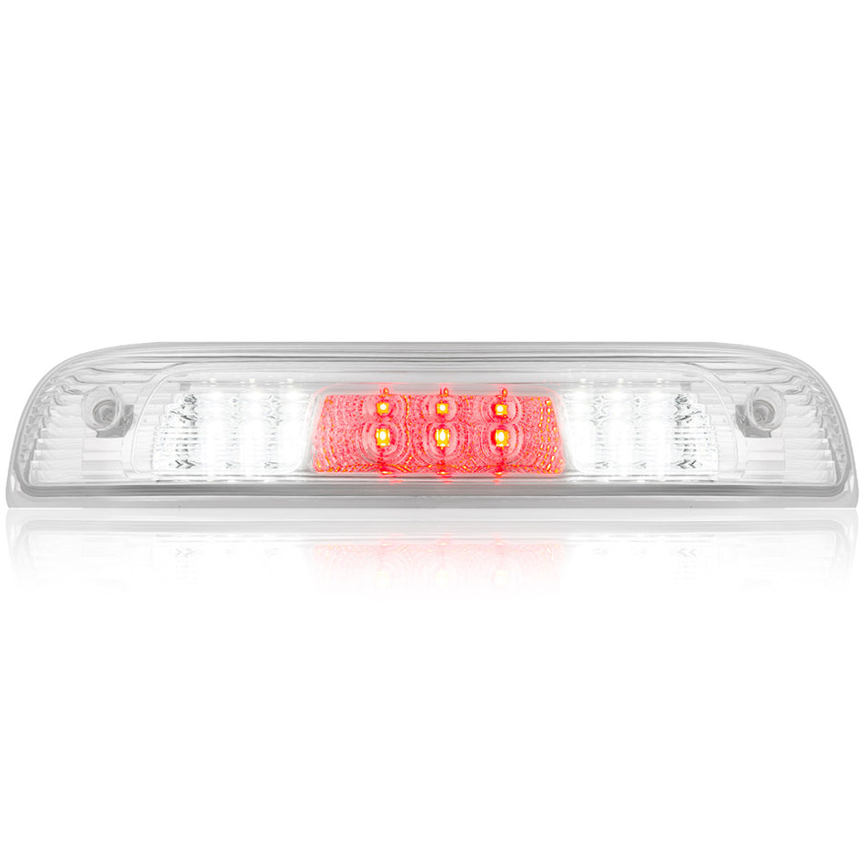 GMC Sierra & Chevy Silverado (3rd GEN) 1500 14-18 Red LED 3rd Brake Light Kit with White LED Cargo Lights - Clear Lens