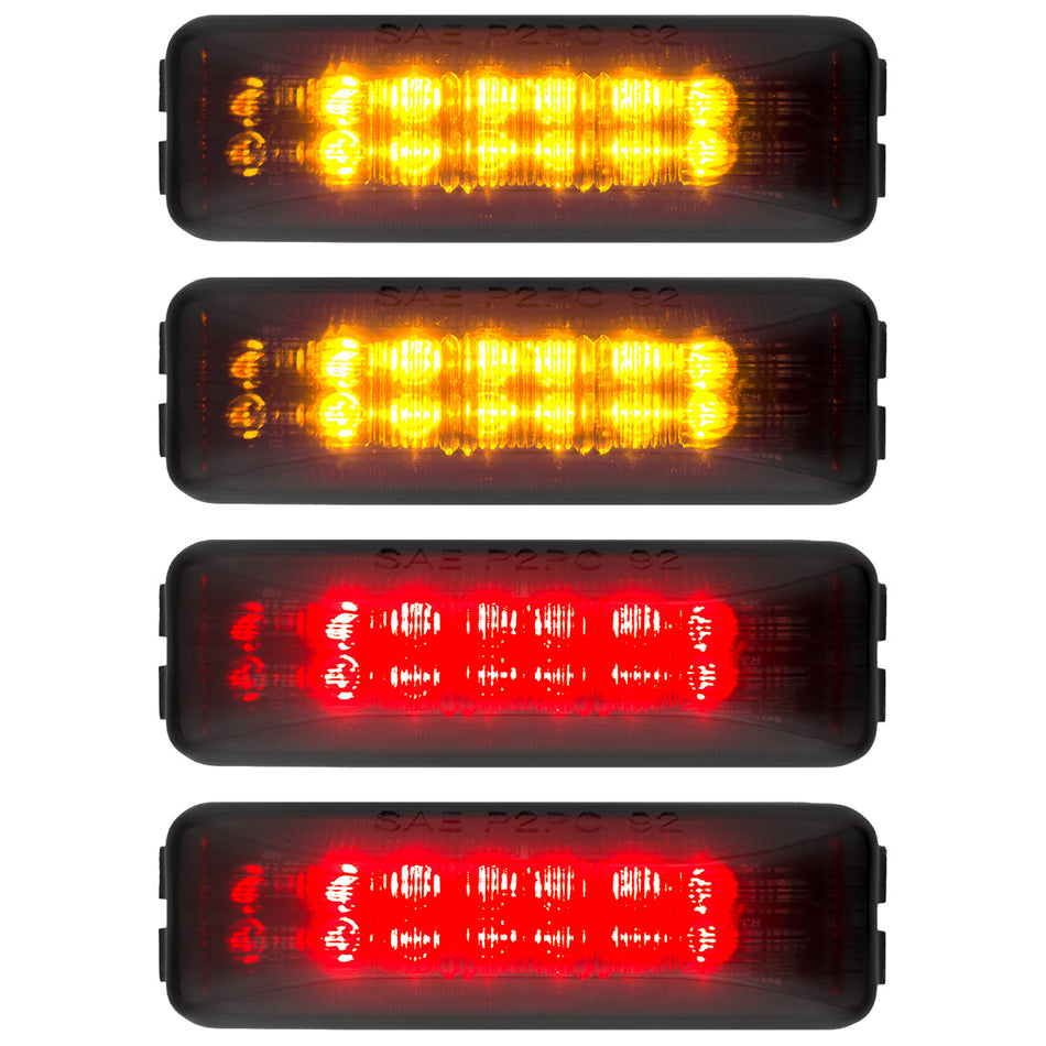 Dodge RAM 94-01 Red & Amber LED Fender Lights (4-Piece Set) - Smoked or Clear Lens