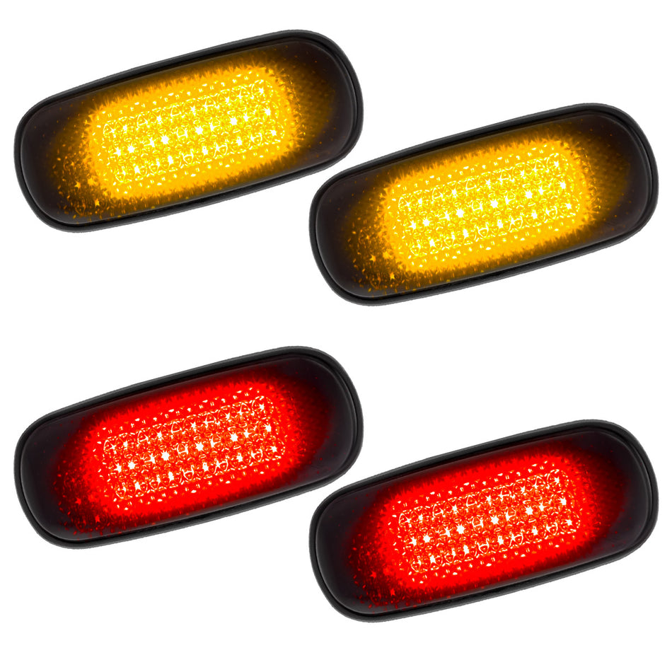 Dodge RAM 02-09 Amber & Red Fender LED Lights (4-Piece Set) Smoked or Clear Lens