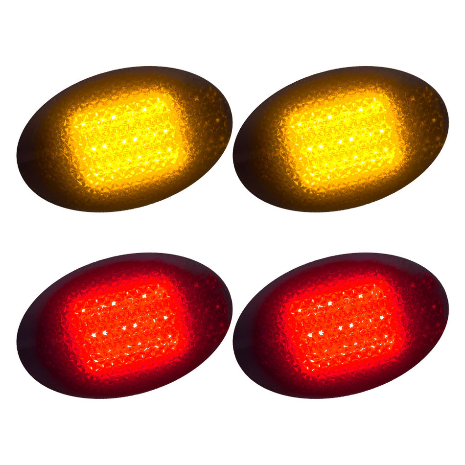 Ford Super Duty 99-10 Amber & Red Fender LED Lights (4-Piece Set) Smoked or Clear Lens