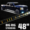 "Big Rig" Strobing Side Mounted High Power LED Light Bars User Selectable Control Amber or White - Multiple Sizes - 48" LIGHT BARS