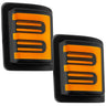 Ford 08-16 Super Duty F250/F350 Side Mirror Lenses (2-Piece Set) Ultra High Power White or Amber Running Lights & Scanning Amber Turn Signals Smoked or Clear Lens - AMBER / SMOKED
