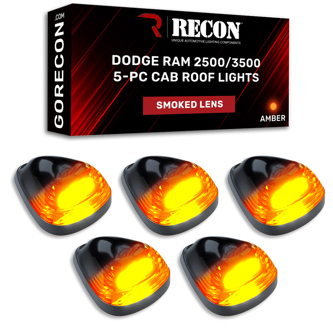 RAM　5点セット Dodge RAM 2500/3500 94-98 5-Piece Cab Roof Light Set Amber LED 194