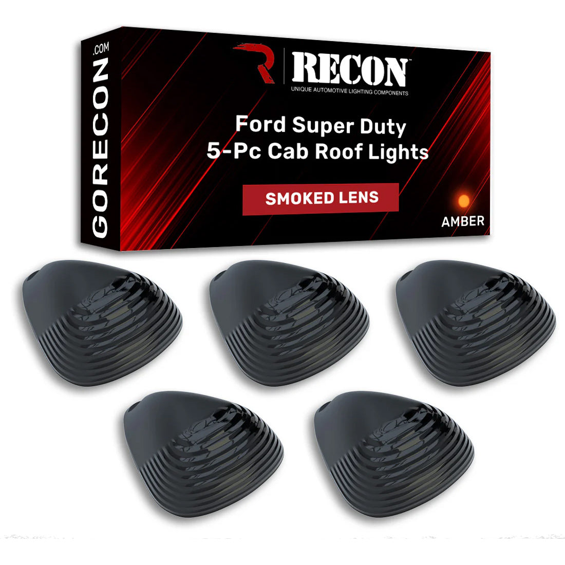 Ford Super Duty 99-16 5 Piece Cab Lights Amber Xenon Bulbs with