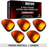 Ford 99-16 Super Duty 5-Pc Cab Roof Lights 2-Way Front & Rear Facing Ultra High-Power LED (ATTN: For Models That DID NOT Come With Factory Cab Lights) - Multiple Options - AMBER / AMBER