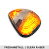 Ford Super Duty 99-16 Single 1-Piece Cab Roof Light 2-Way Front & Rear Facing Ultra High-Power LEDs (ATTN: For Models That DID NOT Come With Factory Cab Lights) - Multiple Options - AMBER / CLEAR