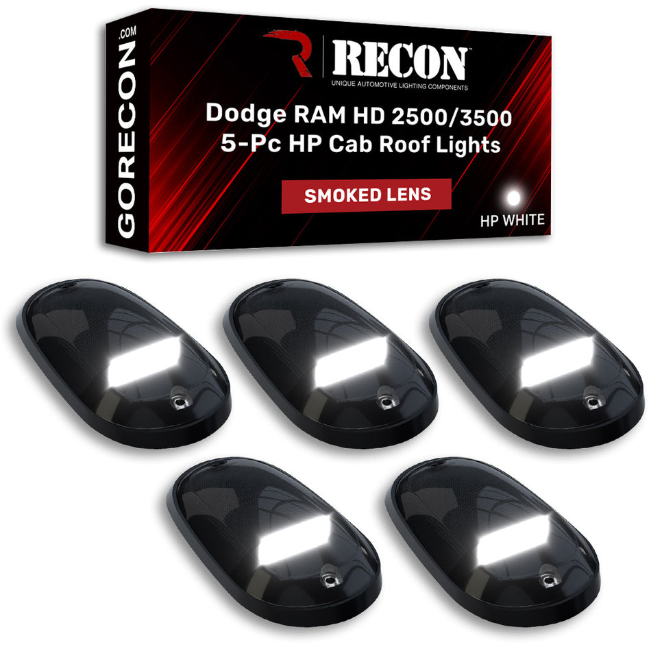 Dodge RAM Heavy-Duty 2500/3500 03-18 5 Piece Cab Roof Light Set OLED Smoked Lens in White