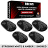 Dodge RAM 03-18 Heavy-Duty 2500/3500 5-Piece Cab Roof Light Kit Strobe LED White & Amber - Multiple Lens - SMOKED