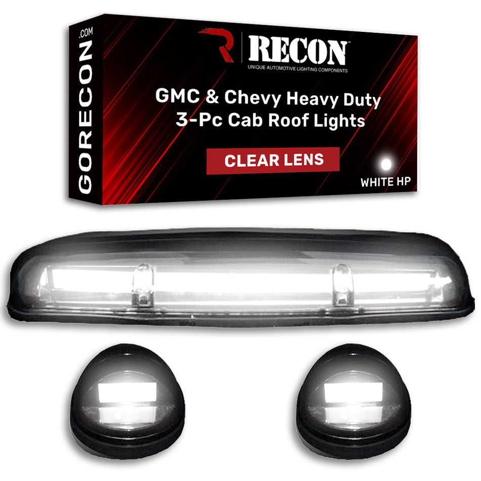 GMC & Chevy 02-07 White High Power OLED Bar Style LED Cab Roof Light Set with Clear Lens