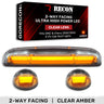 GMC & Chevy 02-07 Heavy Duty 3-PC Cab Roof Light Kit 2-Way Front & Rear Facing Ultra High Power OLEDs - Multiple Options - AMBER / CLEAR