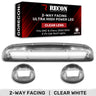 GMC & Chevy 02-07 Heavy Duty 3-PC Cab Roof Light Kit 2-Way Front & Rear Facing Ultra High Power OLEDs - Multiple Options - WHITE / CLEAR