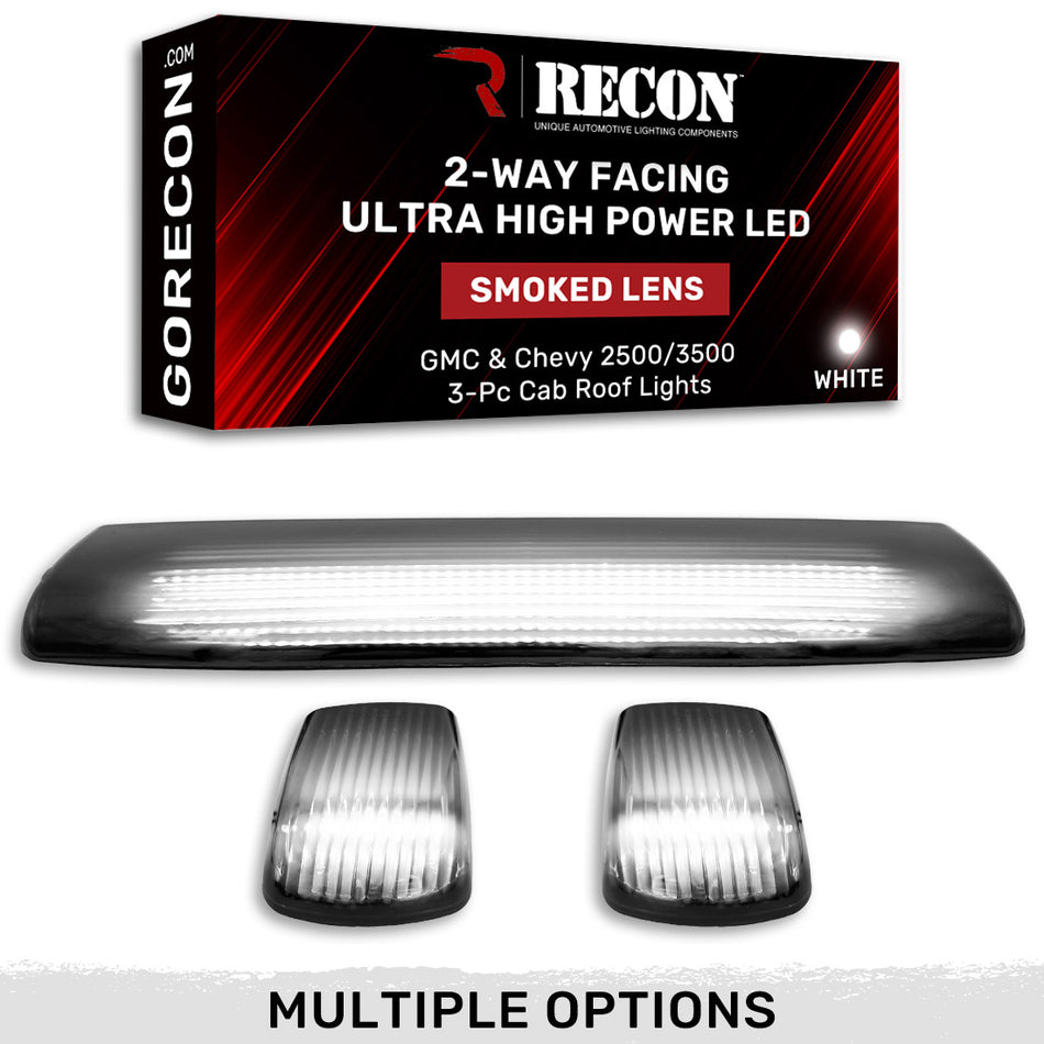 GMC & Chevy 15-19 Heavy-Duty 2500/3500 (3 Piece Set) Cab Roof Light Set 2-Way Front & Rear Facing Ultra High-Power LEDs - Multiple Lens & Colors