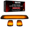 GMC & Chevy 15-19 Heavy-Duty 3 Piece Cab Roof Light Kit 2-Way Front & Rear Facing Ultra High-Power LEDs - Multiple Lens & Colors - AMBER / SMOKED