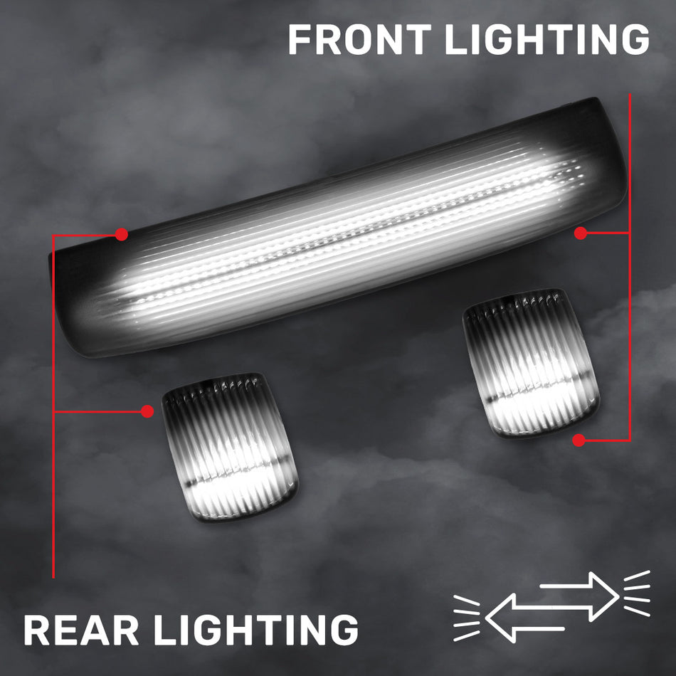 GMC & Chevy 15-19 Heavy-Duty 2500/3500 (3 Piece Set) Cab Roof Light Set 2-Way Front & Rear Facing Ultra High-Power LEDs - Multiple Lens & Colors