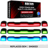 GMC & Chevy 20-26 (4th Gen Body) Heavy-Duty 3-Piece Ultra Bright RGB Multi-Colored LED Cab Roof Lights Bluetooth App (Replaces Factory Cab Lights Only) - Multiple Lens - SMOKED