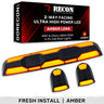 RECON - GMC & Chevy 20-26 (4th Gen) Heavy-Duty 3-Pc Cab Roof Light Set 2-Way Front & Rear Facing Ultra High-Power LED (ATTN: For models that DID NOT come with factory cab roof lights) - Multiple Options - AMBER / AMBER