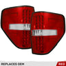 Ford F150 & Raptor 09-14 Ultra Bright LED Tail Lights - Multiple Lens - RED