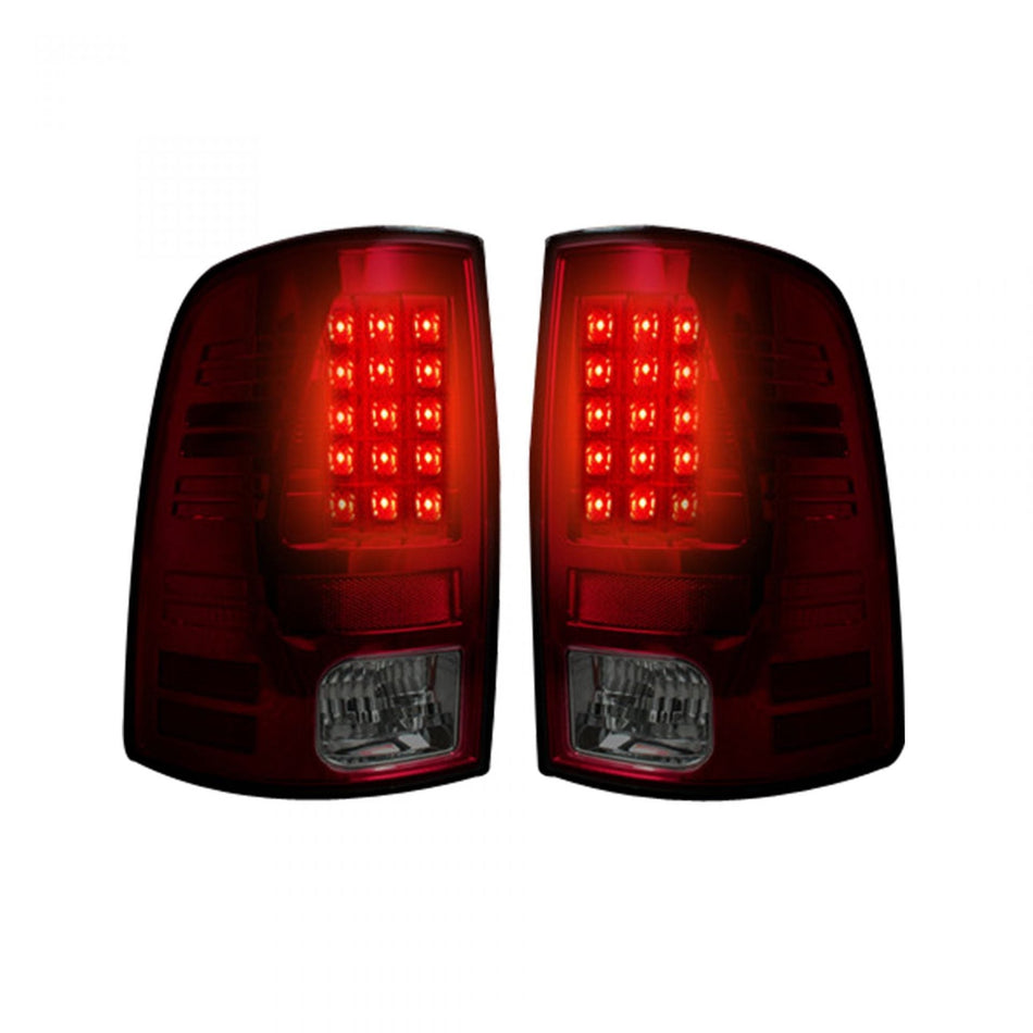 Dodge RAM 2500/3500 10-18 (Replaces OEM Halogen ONLY) Tail Lights LED in Dark Red Smoked