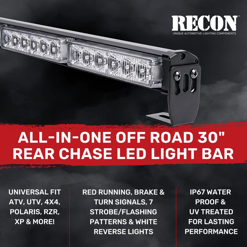 Universal Offroad ATV/UTV 30" LED Rear Chase Light Bar (Strobe/Flashing, Running, Brake, Reverse & Turn Signals)